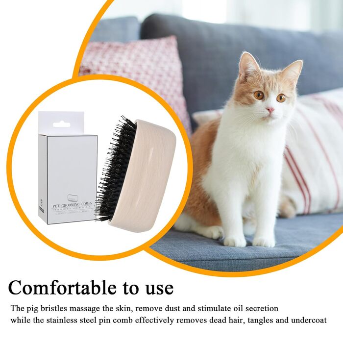 Щітка для котів проти випадання шерсті. Аксесуар для догляду за довгошерстими котами, кошенятами та собаками. Щоденний догляд вдома, на вулиці та під час купання (біла)