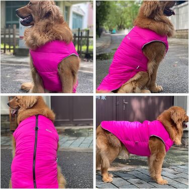 Зимова куртка для собак, водонепроникна, вітронепроникна, тепла флісова куртка з блискавкою для малих, середніх та великих собак, зелена, розмір L