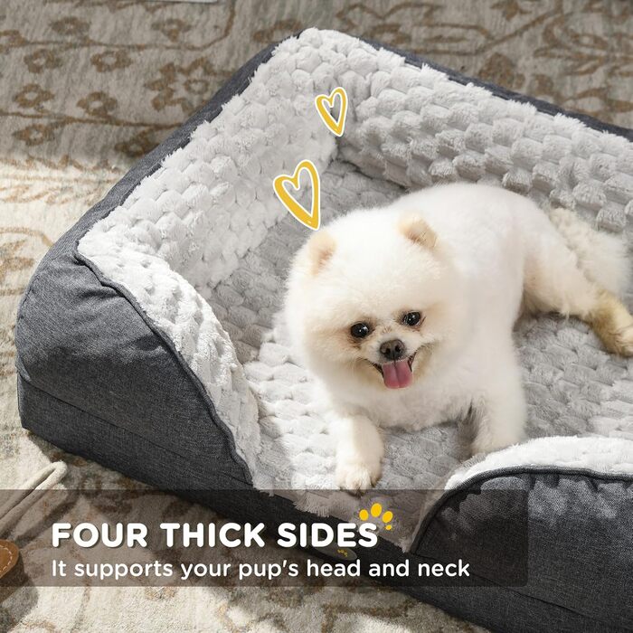 Лягу для собак PawHut - заспокійливе ліжко для домашніх тварин, матрац для маленьких собак, антрацит, 70 x 50 x 18 см