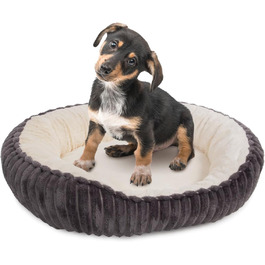 Корзина для собак Wallace & Jones Cameron, середній розмір, оксамит, антрацит-бежева, розмір M, 75 x 55 x 20 см