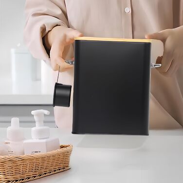 Контейнер для порошку GREELUE 6.5L з дозатором, коробка для порошку, корму, печива, кави (чорний)