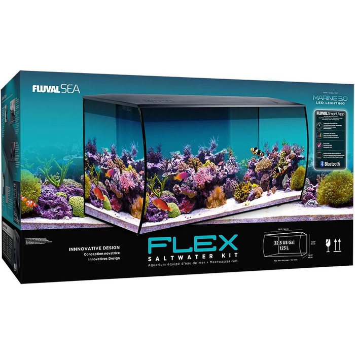 Великий нано акваріум Fluval Flex 123 л чорний