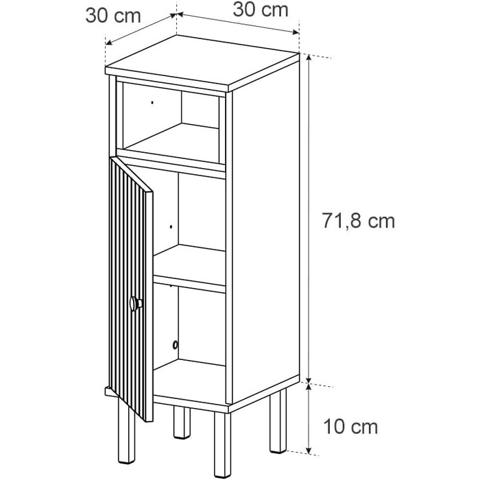 Пенал для ванної Vicco Aquis Sonoma 30x81,8 см, меблі для ванної кімнати