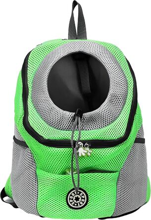 Рюкзак-переноска для собак та котів, до 10 кг, зелений, для подорожей та активного відпочинку