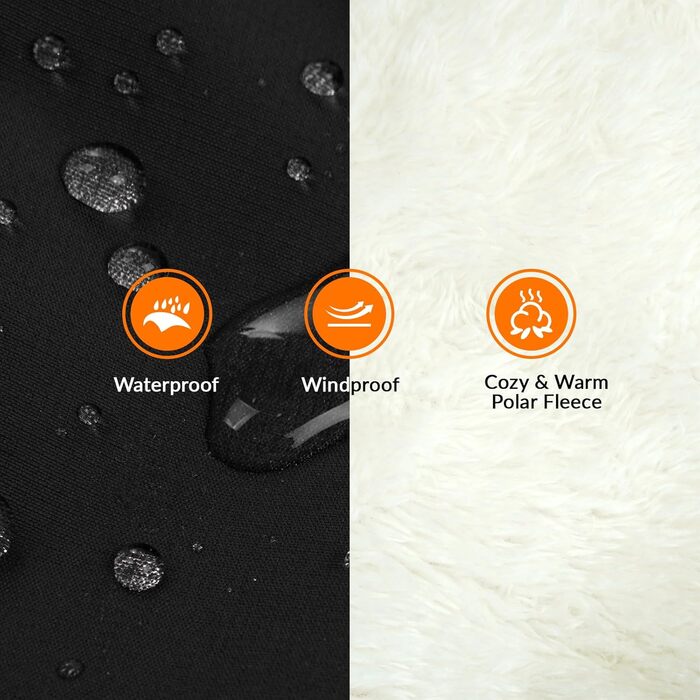 Теплий зимовий одяг для собак великих порід: куртка-манта з флісу, чорного кольору, водонепроникна та вітронепроникна, з блискавкою (XL, M (обхват шиї 38 см, обхват грудей 53 см))