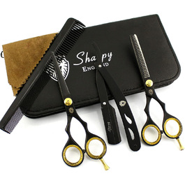 SHARPY Професійний набір для стрижки волосся, 2 шт., ножиці для філірування, 14 см, з бритвою, ручна робота з японської сталі J2, подарункова коробка