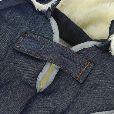 Теплий зимовий одяг для собак - тепла куртка в клітинку для собак, одяг для собак, жилет з капюшоном, знімний для маленьких, середніх та великих собак (2XL: Обхват грудей (68-85 см), Джинсовий блакитний)