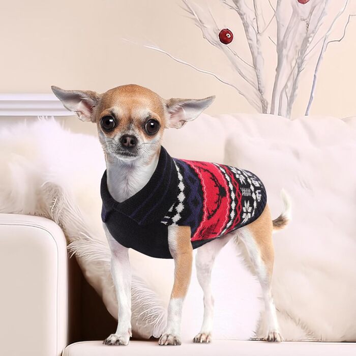 Світер для собак KONVINIT з різдвяним дизайном (XL, 62см), теплий різдвяний костюм для собак з оленями, сніжинками та ялинкою, зелений, ідеальний для зими