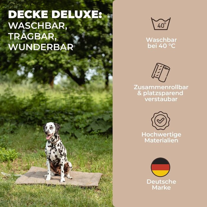 Водонепроникний килимок для собак, плед для пікніка - лежанка для собак, килимок для тварин для вулиці та дому (75x55x3 см) (Розмір L, приблизно: 100x80x3 см, Колір: коричневий фетр)