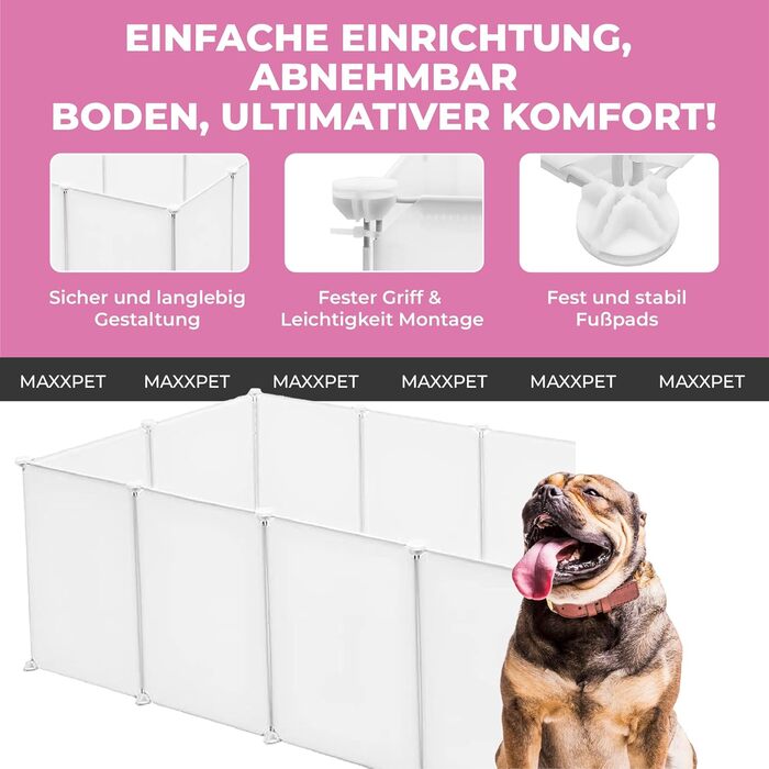 MaxxPet вольєр для кроликів та дрібних тварин, складний, модульний, 12 панелей, 140x70x35 см, для цуценят, котів, хом'яків, для дому