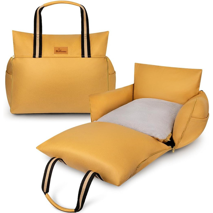 Водонепроникне ліжко-підвищення для собак в авто, переноска для собак, жовта