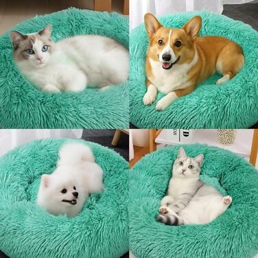 М'яке ліжко для собак та котів, зручне та тепле, антистрес, для маленьких та середніх порід, блакитне (50 см)
