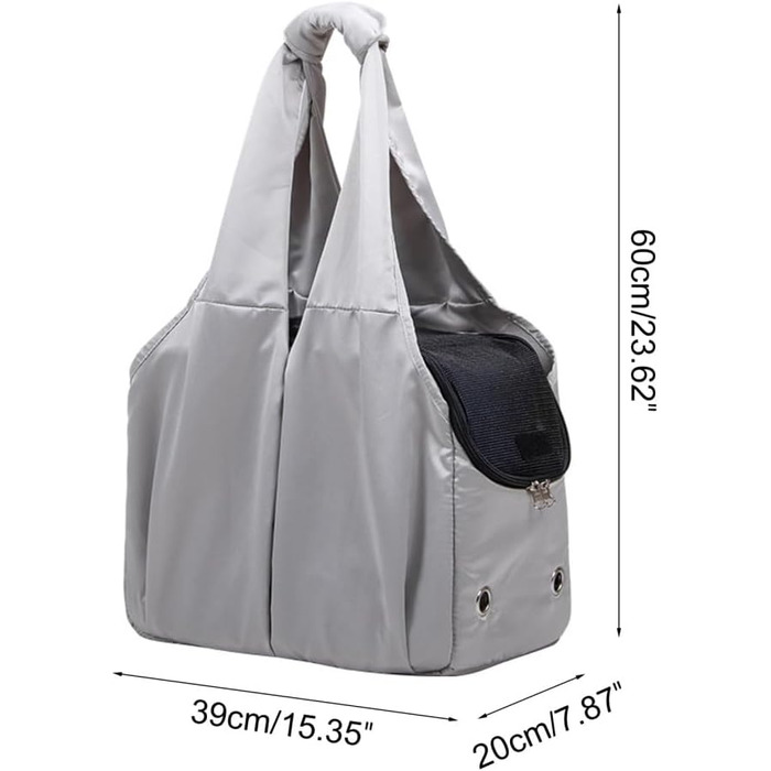 Транспортувальна сумка для собак та котів, сіра. Зручна сумка-переноска для тварин до 7 кг, для подорожей та прогулянок.