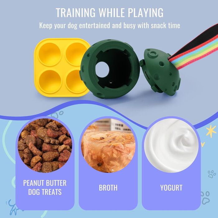 Іграшка для собак Larimuer Schleckball: інтерактивна годівниця-іграшка з силікону (зелена)