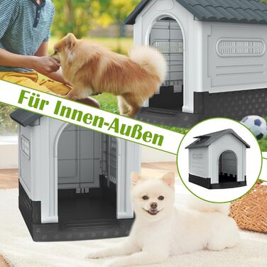 NAIZY Будинок для собак з дахом-люком, 80x71 см, PP, для внутрішнього та зовнішнього використання, зимостійкий, вентильований, XL