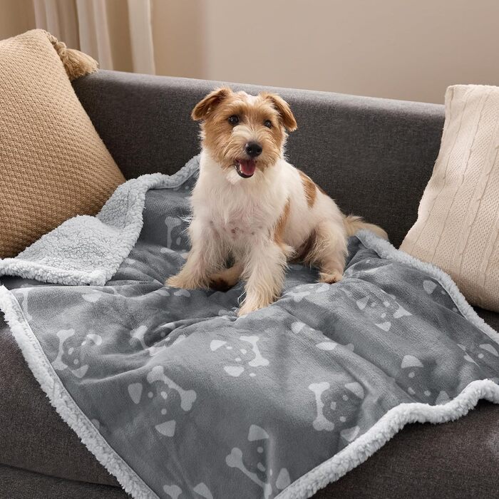 Водонепроникний коврик для собак BEDSURE - 152x127 см, миючий, з Sherpa Fleece, для великих собак, сірий