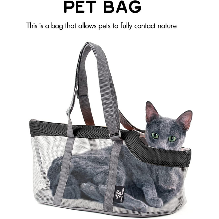 Транспортна сумка для собак та котів PETCUTE, чорна, до 4 кг