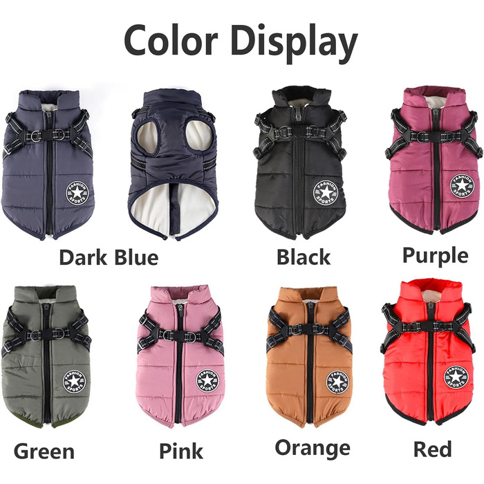 Тепла куртка для собак BT Bear, водонепроникна, для дрібних собак та цуценят (Помаранчевий, S)