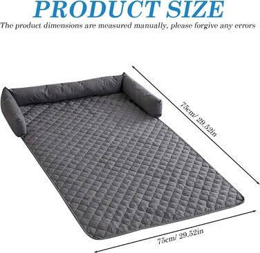 Ортопедичне ліжко для собак великих порід, водонепроникне, миється, 75x75 см