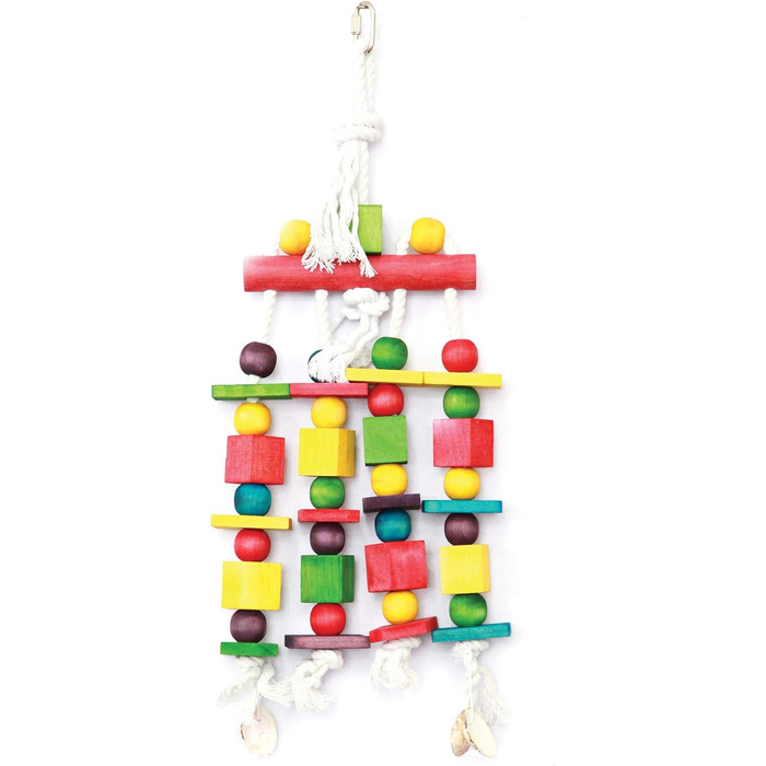 Дерев'яний будиночок для птахів з блоками та намистинами Block 'n' Beads