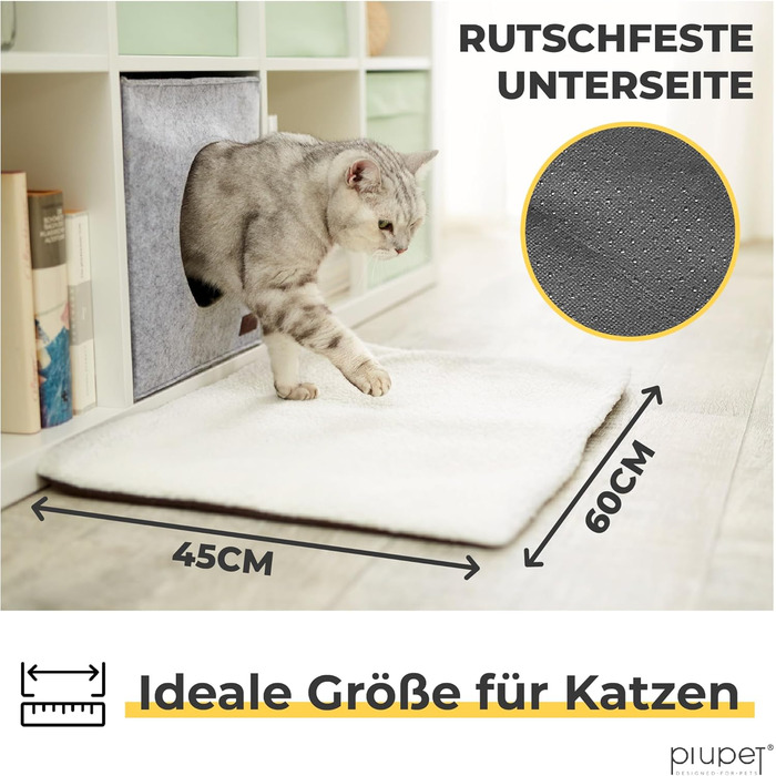 PiuPet® Самогрівальна котяча ковдра, 60x45 см, без електроенергії, тепла ковдра для котів, аксесуар для котів (біла)