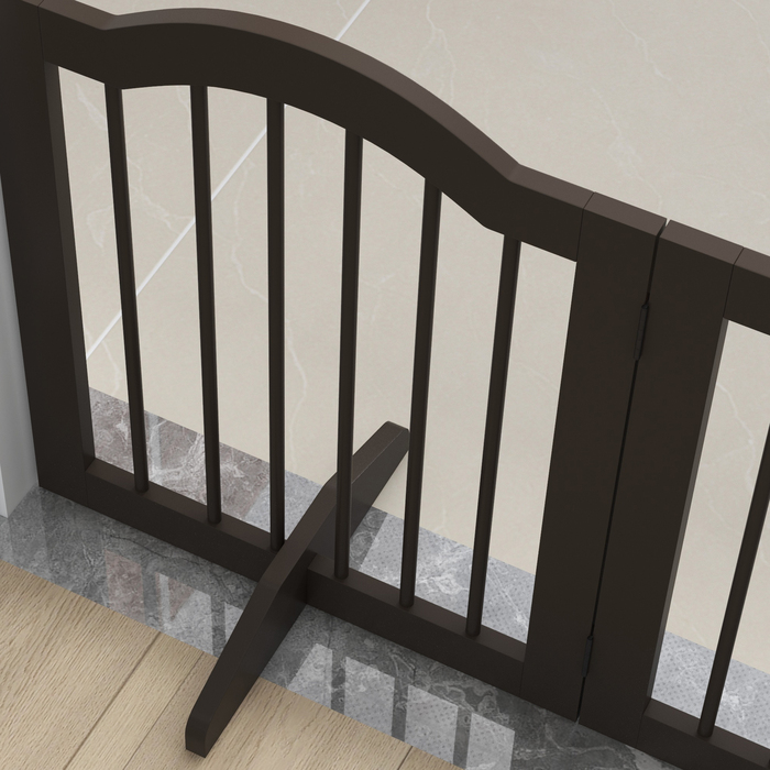 PawHut Бар'єр для собак 154.5 x 29.5 x 61 см, Dog Guard складний, Дверні ворота Собака, Дерево, Кава