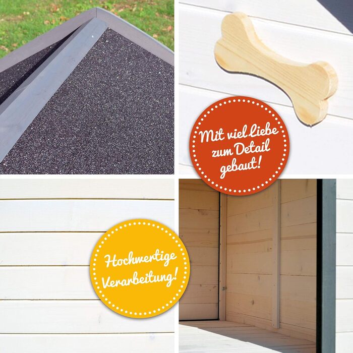 Будка для собак Zooprinz Bella - водовідштовхуюча, з масивного дерева, для вулиці, екологічна фарба, 3 розміри (XL)