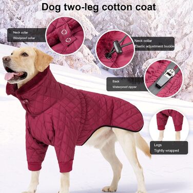 Водонепроникний теплий зимовий одяг для собак - куртка/пальто, поліестер, зелений, XXX-Large