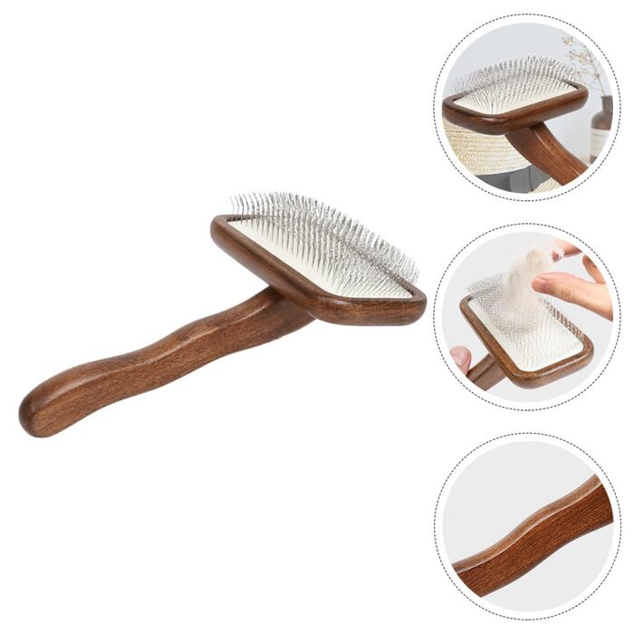 Дерев'яна щітка для котів та гребінець для собак VALICLUD: м'яка турбота про шерсть, масаж та здоров'я тварин