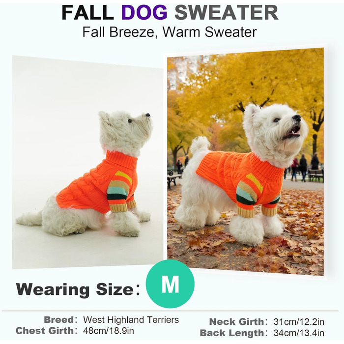 Теплий зимовий пуловер для собак великих порід (Лабрадор, Голден Ретривер), оранжевий, XL