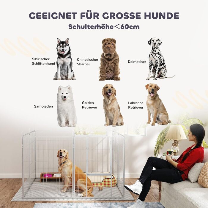 Летворешечка PawHut для собак та кошенят, 8 панелей, 80x100 см, для вулиці