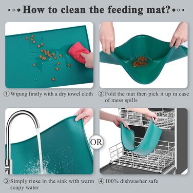 Підкладка під миску для собак та котів VIVAGLORY Grippymat, силіконова, велика (60x40 см)