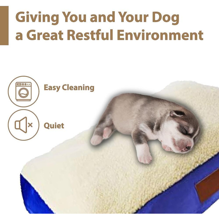 Ортопедичне собаче ліжко Ellie-Bo з піною з пам'яті, з чохлом з штучної замші та штучного хутра, блакитне та біле, розмір M, 71 x 48 x 6 см, для собачого клітки 76 см - [71 x 48 x 6 см] Блакитна замша/Штучне хутро