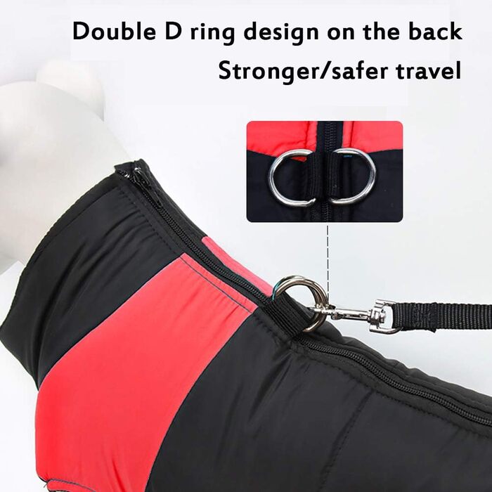 Водонепроникний зимовий пуховик для собак маленьких та середніх порід, теплий зимовий одяг для собак (червоний, XXL)