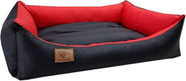 Крісло-лежанка для собак та котів Odol-Plu, 90x60 см, вологостійке, чорно-червоне