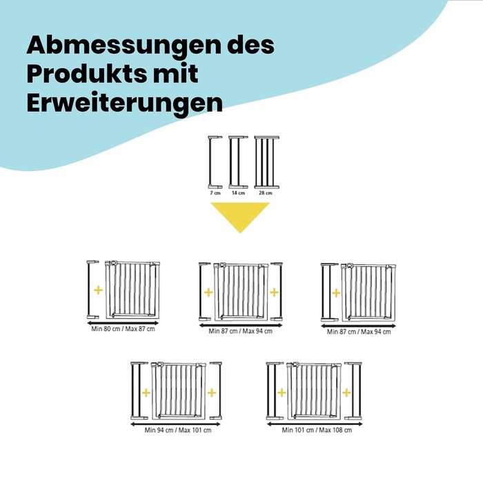 Захисні ворота для сходів Safety 1st Easy Close, без свердління, 73-80 см (розширюються до 136 см), автоматичне закриття, двостороння фіксація, білий/чорний колір
