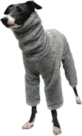 Флісовий комбінезон для собак - теплий спальний костюм, зимовий одяг для італійських грейхаундів, маленьких, середніх та великих собак (сірий, 5#)