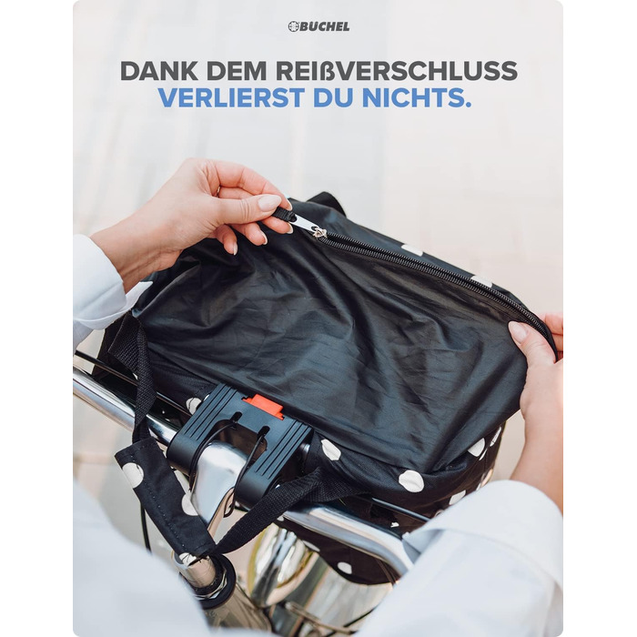 Фридріх Бухель Кошик для велосипеда спереду | Сумка для покупок | Складаний | Кошик для велосипеда з експрес-кріпленням для швидкого встановлення та зняття | Кошик для велосипеда спереду, кошики для велосипедів, велосипедна сумка, аксесуари для велосипеда