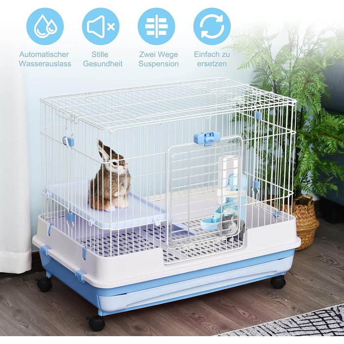 Автоматичний диспенсер для води HYLYUN для тварин, 500 мл, підвісний, для морських свинок, шиншил, їжаків, горностаїв (блакитний)