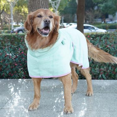 Рушник для собак з мікрофібри з капюшоном, супер вбираючий, швидковисихаючий, XL, зелений
