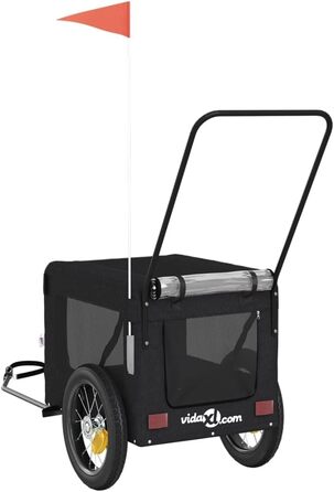 Причіп для велосипеда для собак, чорний, Oxford-Gewebe та метал, LH33939