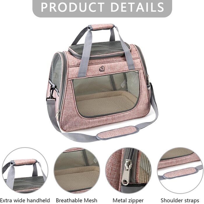 Транспортна переноска для котів Ruyiczb, чорна. Складана переноска для котів, переноска для подорожей, сумка-переноска для тварин