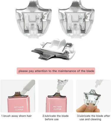 Професійна машинка для стрижки собак та котів, акумуляторна, бездротова, набір лез (3 шт.)