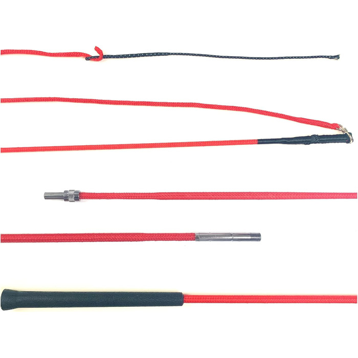 Лонжировальна вудка JA Horse, 180 см, роздільна, з ручкою JA basic (червона)