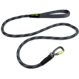 Повідок для собак Tuff Mutt 150 см з обертовим карабіном, для середніх і великих порід, м'яка ручка, світловідбивна стрічка, міцний