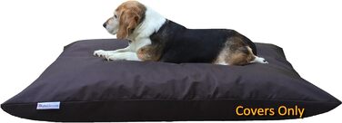 Чохол для лежака та подушки для собак і котів Dogbed4less, розмір L, 121,9x73,9 см, водонепроникний, з мікрозамші, коричневий, тільки чохли