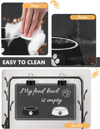 Нековзна килимок-підкладка під миску для собак та котів, сірий, 30 x 50 см