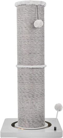 Котячий стовпчик Carla з іграшками - інтерактивна котяча іграшка для самостійних занять. Висота 82 см, діаметр 20 см, розміри 40 x 40 x 86 см, колір антрацит