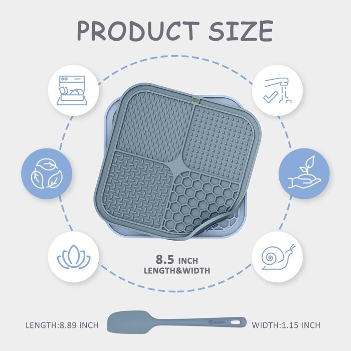 Килимок для повільного годування собак та котів з присосками, 2 шт. - проти нудьги та тривоги