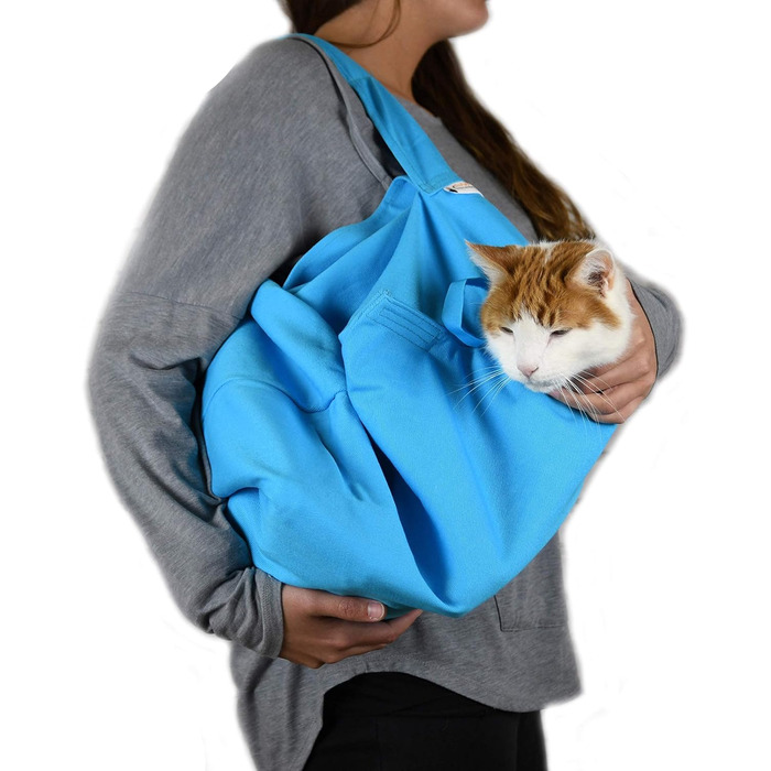Зручна переноска для котів Cozy Comfort, світло-блакитна, для ліків, догляду за шерстю, візитів до ветеринара, чистки зубів і стрижки кігтів